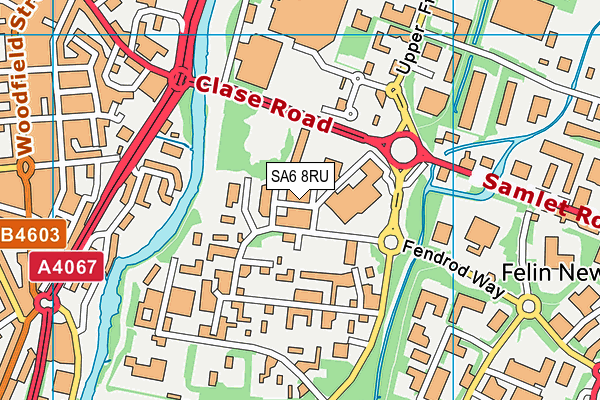 SA6 8RU map - OS VectorMap District (Ordnance Survey)