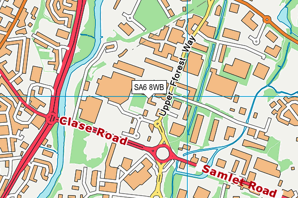 SA6 8WB map - OS VectorMap District (Ordnance Survey)