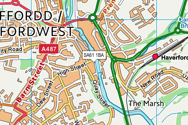 SA61 1BA map - OS VectorMap District (Ordnance Survey)