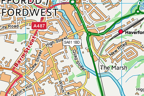 SA61 1BD map - OS VectorMap District (Ordnance Survey)