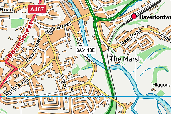 SA61 1BE map - OS VectorMap District (Ordnance Survey)