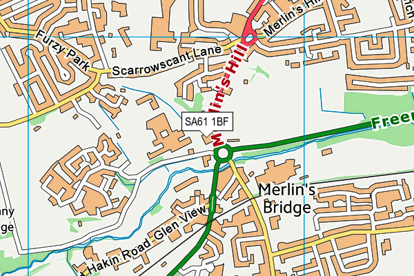 SA61 1BF map - OS VectorMap District (Ordnance Survey)