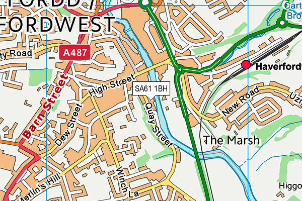 SA61 1BH map - OS VectorMap District (Ordnance Survey)