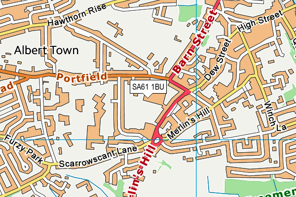 SA61 1BU map - OS VectorMap District (Ordnance Survey)