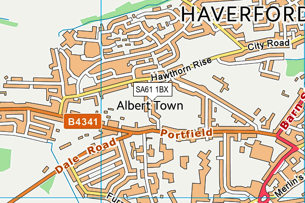 SA61 1BX map - OS VectorMap District (Ordnance Survey)