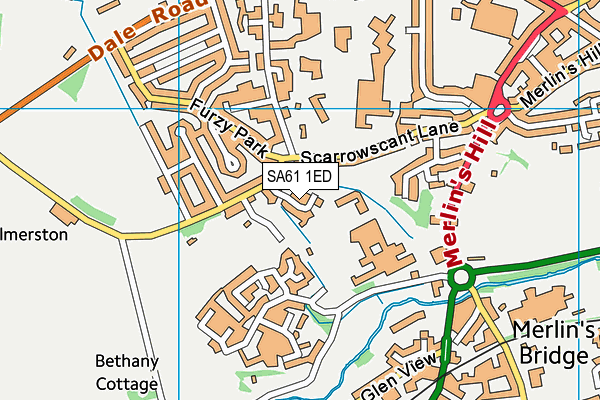 SA61 1ED map - OS VectorMap District (Ordnance Survey)