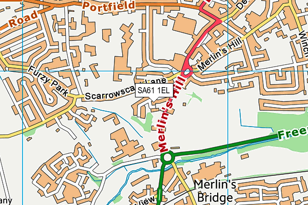 SA61 1EL map - OS VectorMap District (Ordnance Survey)