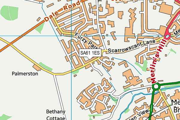 SA61 1ES map - OS VectorMap District (Ordnance Survey)