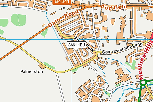 SA61 1EU map - OS VectorMap District (Ordnance Survey)