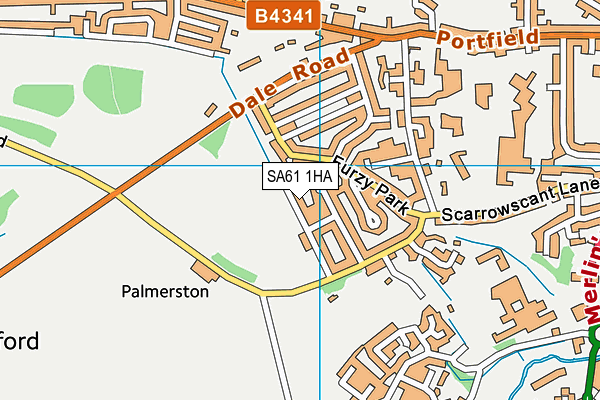 SA61 1HA map - OS VectorMap District (Ordnance Survey)
