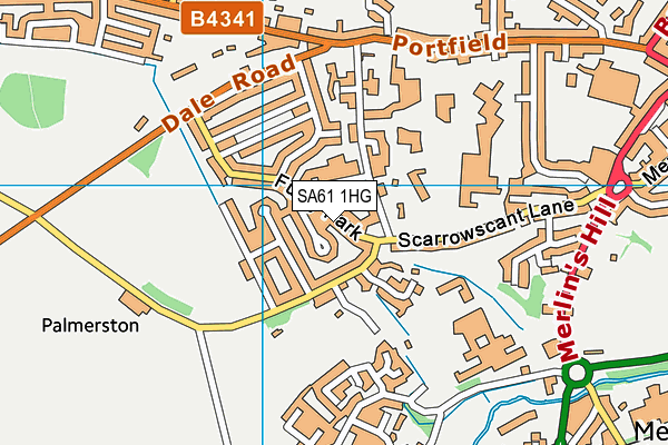 SA61 1HG map - OS VectorMap District (Ordnance Survey)