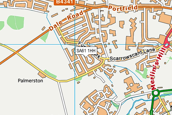 SA61 1HH map - OS VectorMap District (Ordnance Survey)