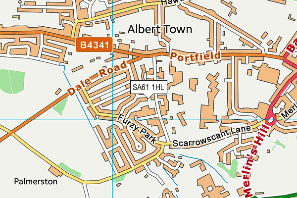 SA61 1HL map - OS VectorMap District (Ordnance Survey)