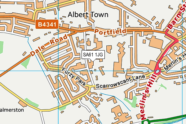 SA61 1JG map - OS VectorMap District (Ordnance Survey)