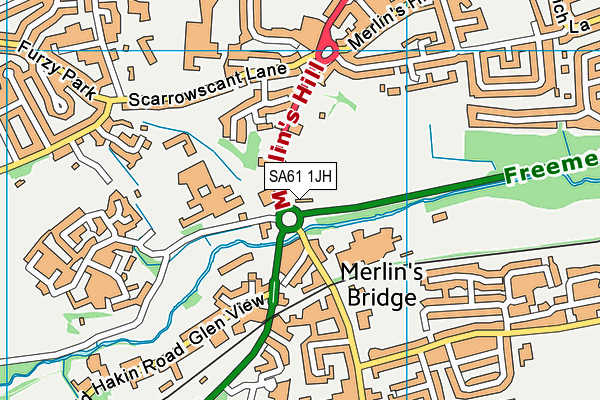 SA61 1JH map - OS VectorMap District (Ordnance Survey)