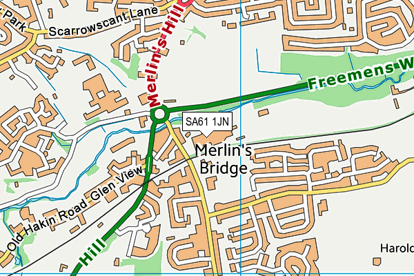 SA61 1JN map - OS VectorMap District (Ordnance Survey)