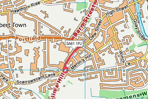 SA61 1PJ map - OS VectorMap District (Ordnance Survey)