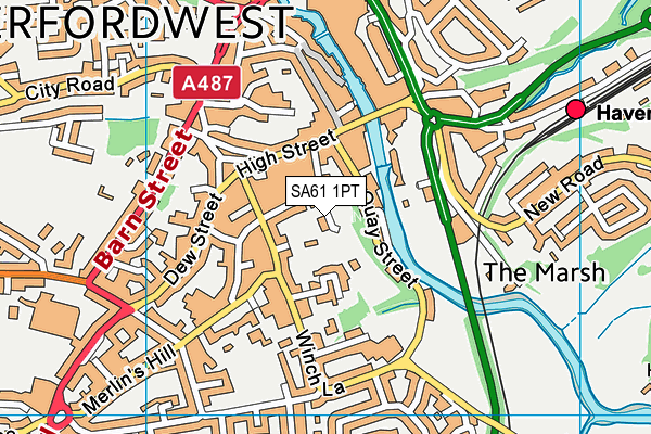 SA61 1PT map - OS VectorMap District (Ordnance Survey)