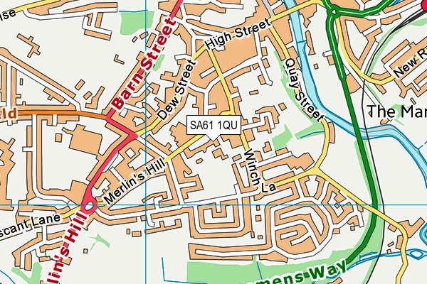 SA61 1QU map - OS VectorMap District (Ordnance Survey)