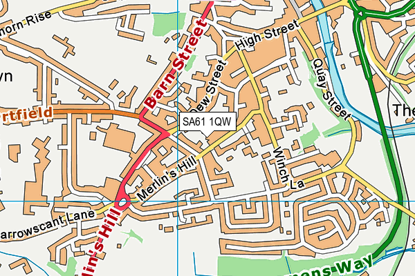 SA61 1QW map - OS VectorMap District (Ordnance Survey)