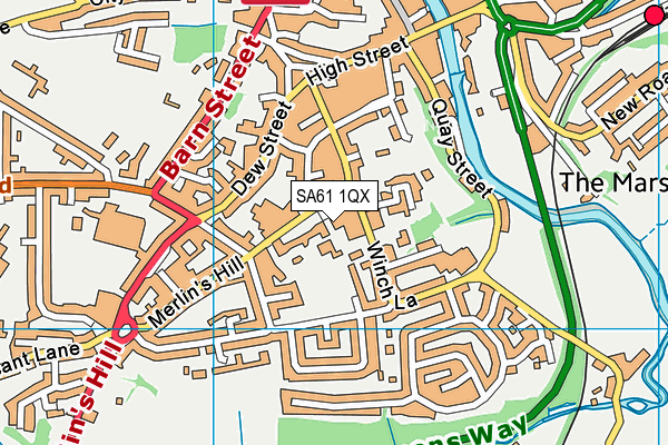 SA61 1QX map - OS VectorMap District (Ordnance Survey)