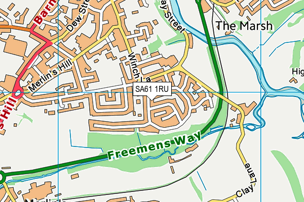 SA61 1RU map - OS VectorMap District (Ordnance Survey)