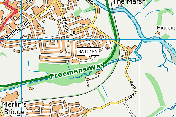 SA61 1RY map - OS VectorMap District (Ordnance Survey)