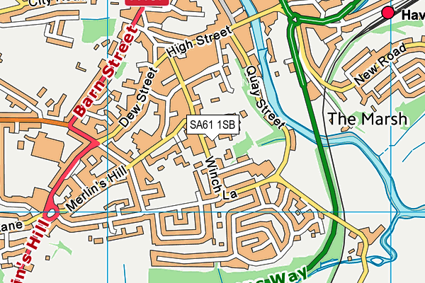 SA61 1SB map - OS VectorMap District (Ordnance Survey)