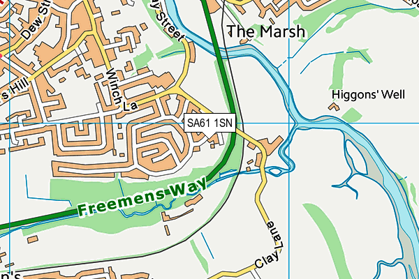 SA61 1SN map - OS VectorMap District (Ordnance Survey)