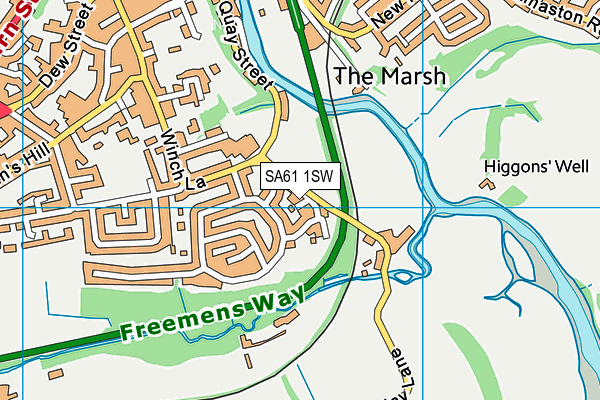 SA61 1SW map - OS VectorMap District (Ordnance Survey)
