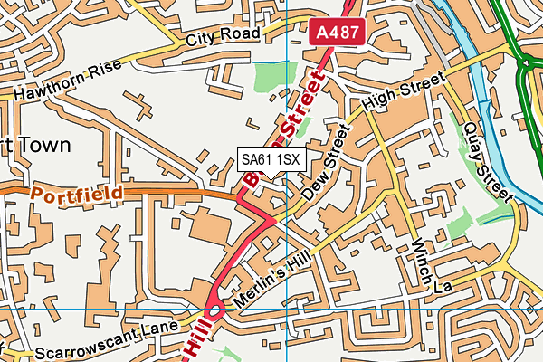 SA61 1SX map - OS VectorMap District (Ordnance Survey)