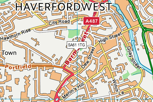 SA61 1TG map - OS VectorMap District (Ordnance Survey)