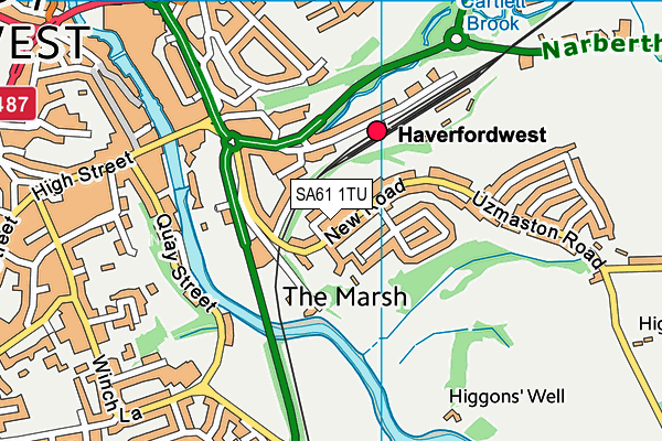 SA61 1TU map - OS VectorMap District (Ordnance Survey)