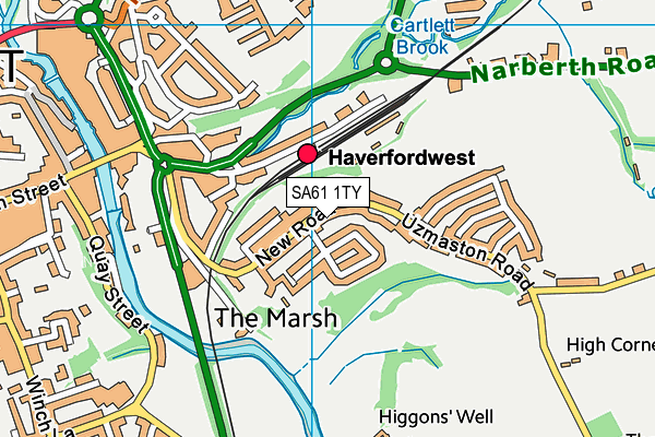 SA61 1TY map - OS VectorMap District (Ordnance Survey)