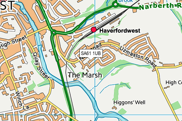 SA61 1UB map - OS VectorMap District (Ordnance Survey)