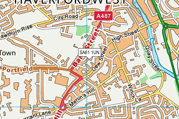 SA61 1UN map - OS VectorMap District (Ordnance Survey)