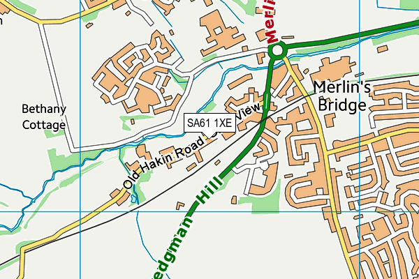 SA61 1XE map - OS VectorMap District (Ordnance Survey)