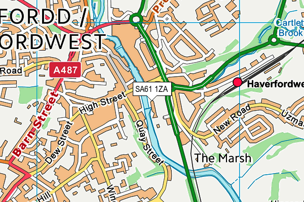 SA61 1ZA map - OS VectorMap District (Ordnance Survey)