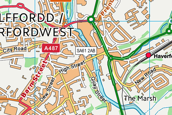 SA61 2AB map - OS VectorMap District (Ordnance Survey)