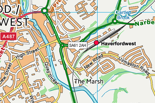 SA61 2AH map - OS VectorMap District (Ordnance Survey)