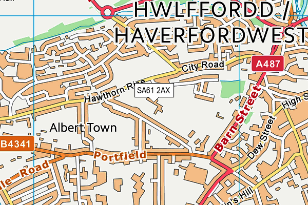 SA61 2AX map - OS VectorMap District (Ordnance Survey)