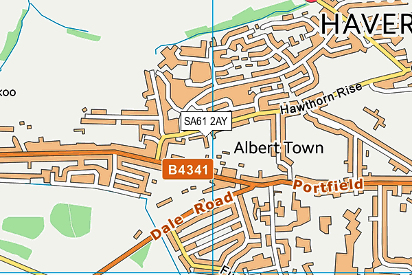 SA61 2AY map - OS VectorMap District (Ordnance Survey)