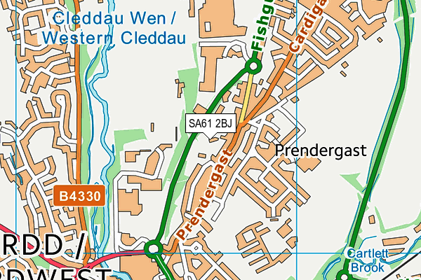 SA61 2BJ map - OS VectorMap District (Ordnance Survey)