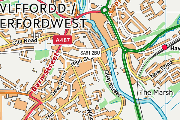 SA61 2BU map - OS VectorMap District (Ordnance Survey)