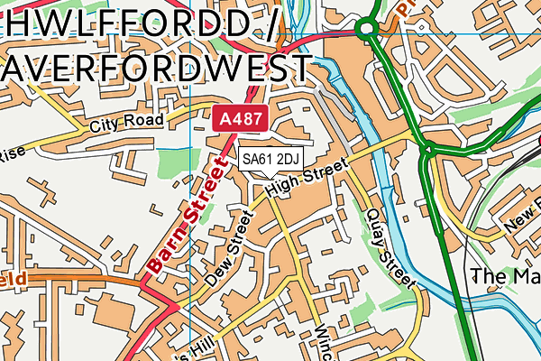 SA61 2DJ map - OS VectorMap District (Ordnance Survey)