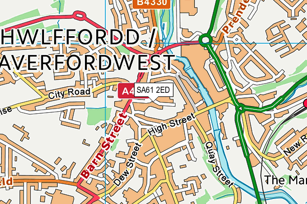 SA61 2ED map - OS VectorMap District (Ordnance Survey)