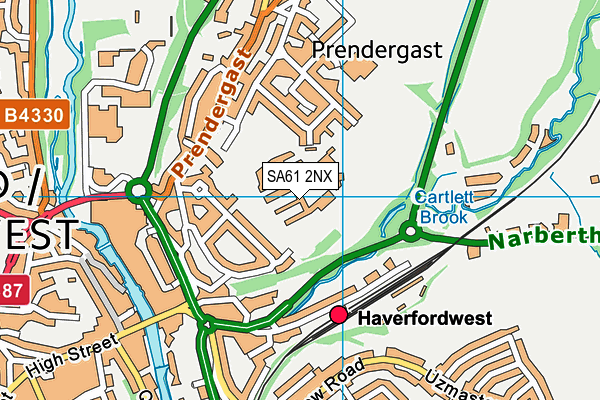 SA61 2NX map - OS VectorMap District (Ordnance Survey)