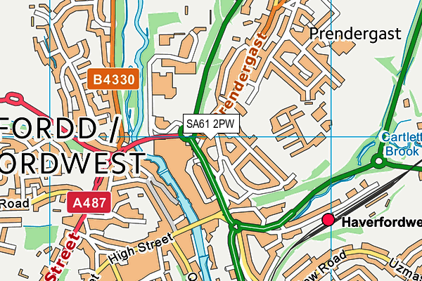 SA61 2PW map - OS VectorMap District (Ordnance Survey)