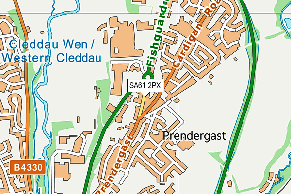 SA61 2PX map - OS VectorMap District (Ordnance Survey)