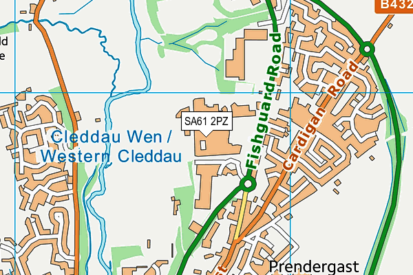 SA61 2PZ map - OS VectorMap District (Ordnance Survey)